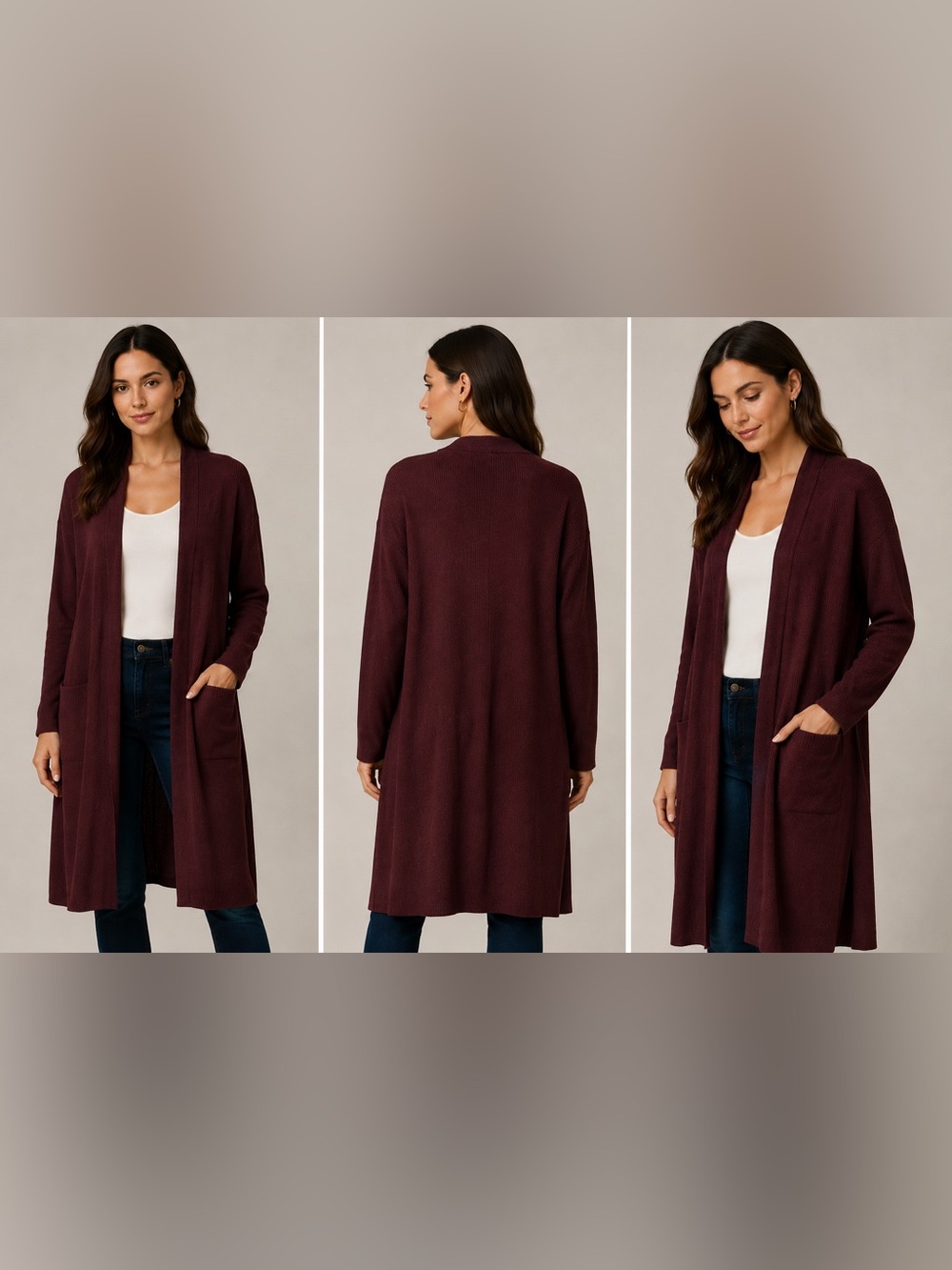 Philosophy Burgundy Knit Cardigan